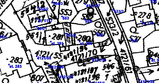 Parcela st. 280 v KÚ Dolní Dobrouč, Katastrální mapa