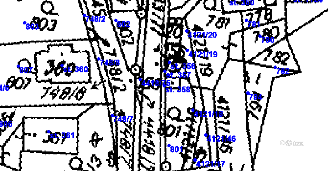 Parcela st. 358 v KÚ Dolní Dobrouč, Katastrální mapa