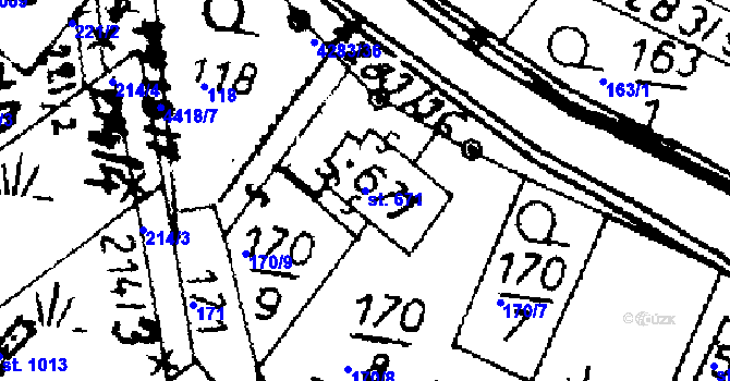 Parcela st. 671 v KÚ Dolní Dobrouč, Katastrální mapa