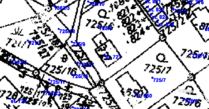 Parcela st. 727 v KÚ Dolní Dobrouč, Katastrální mapa