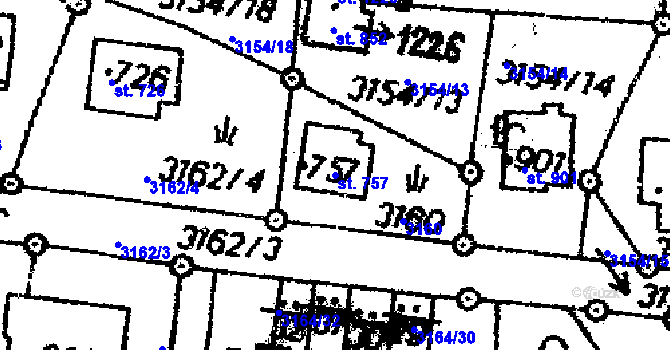 Parcela st. 757 v KÚ Dolní Dobrouč, Katastrální mapa