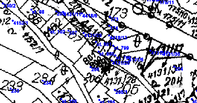Parcela st. 800 v KÚ Dolní Dobrouč, Katastrální mapa