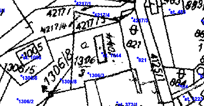 Parcela st. 1044 v KÚ Dolní Dobrouč, Katastrální mapa