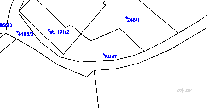 Parcela st. 245/2 v KÚ Dolní Dobrouč, Katastrální mapa