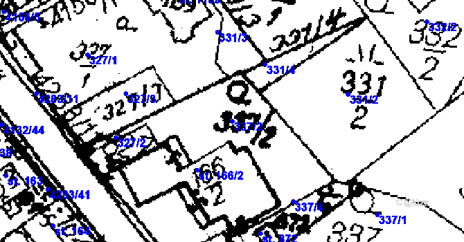Parcela st. 337/2 v KÚ Dolní Dobrouč, Katastrální mapa