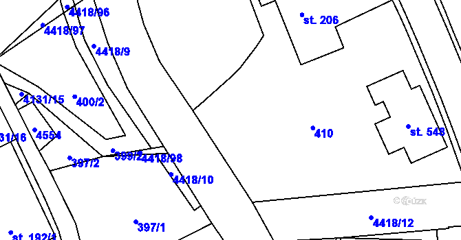 Parcela st. 406 v KÚ Dolní Dobrouč, Katastrální mapa