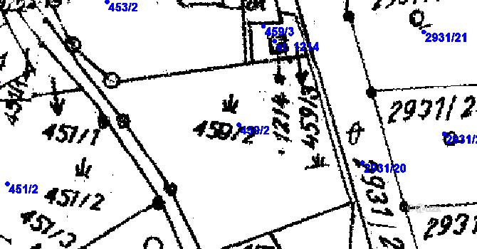Parcela st. 459/2 v KÚ Dolní Dobrouč, Katastrální mapa