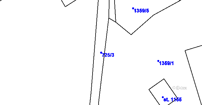 Parcela st. 725/3 v KÚ Dolní Dobrouč, Katastrální mapa
