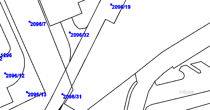 Parcela st. 2100/19 v KÚ Dolní Dobrouč, Katastrální mapa