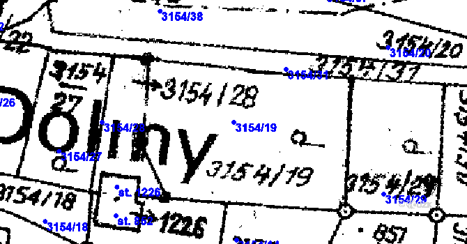 Parcela st. 3154/19 v KÚ Dolní Dobrouč, Katastrální mapa