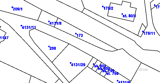 Parcela st. 4418/6 v KÚ Dolní Dobrouč, Katastrální mapa