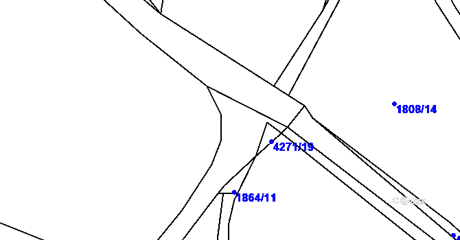 Parcela st. 4271/18 v KÚ Dolní Dobrouč, Katastrální mapa