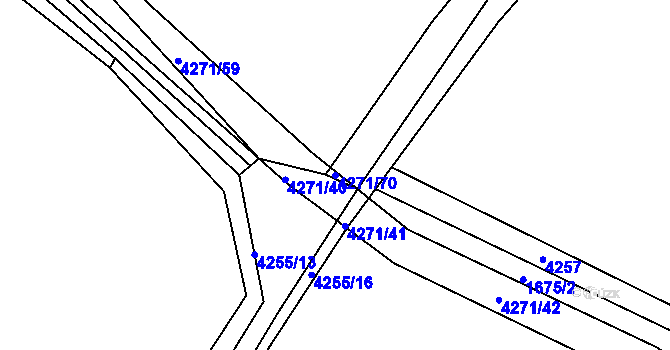 Parcela st. 4271/70 v KÚ Dolní Dobrouč, Katastrální mapa