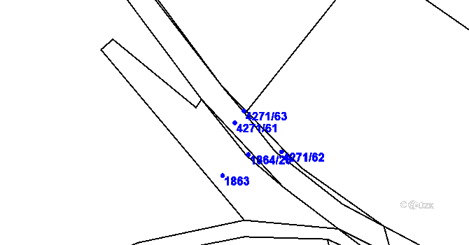 Parcela st. 4271/61 v KÚ Dolní Dobrouč, Katastrální mapa