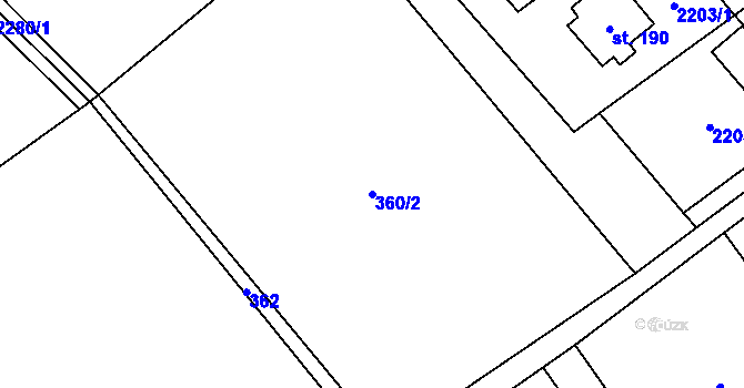 Parcela st. 360/2 v KÚ Dolní Domaslavice, Katastrální mapa