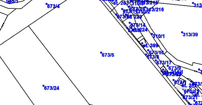 Parcela st. 673/5 v KÚ Dolní Domaslavice, Katastrální mapa