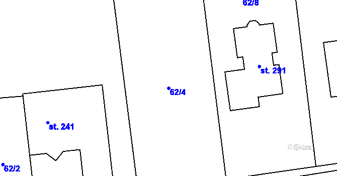 Parcela st. 62/4 v KÚ Volovec, Katastrální mapa