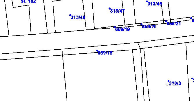 Parcela st. 659/15 v KÚ Volovec, Katastrální mapa