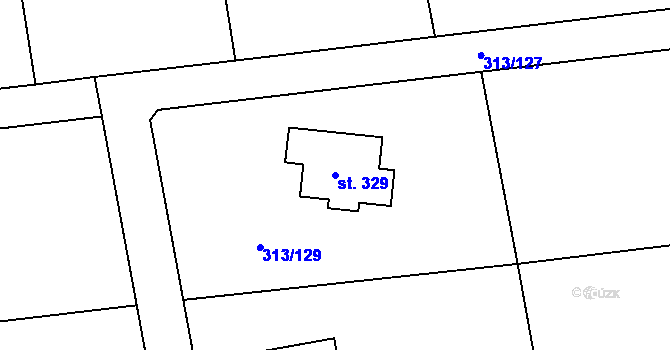 Parcela st. 329 v KÚ Volovec, Katastrální mapa