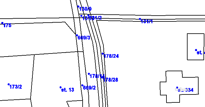 Parcela st. 178/24 v KÚ Volovec, Katastrální mapa