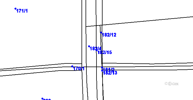 Parcela st. 182/15 v KÚ Volovec, Katastrální mapa