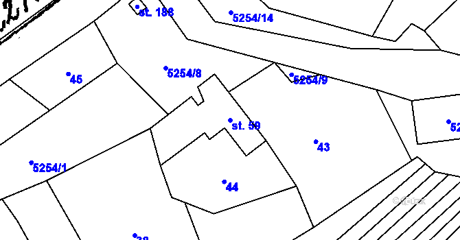 Parcela st. 59 v KÚ Dolní Dubňany, Katastrální mapa