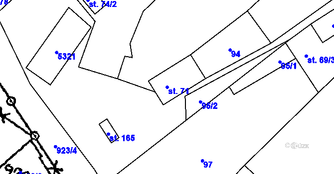 Parcela st. 71 v KÚ Dolní Dubňany, Katastrální mapa
