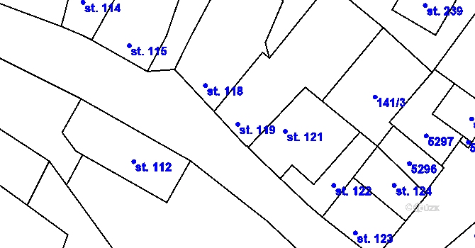Parcela st. 119 v KÚ Dolní Dubňany, Katastrální mapa