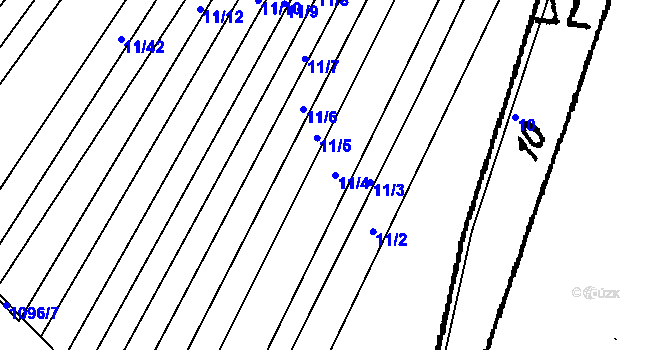 Parcela st. 11/4 v KÚ Dolní Dubňany, Katastrální mapa