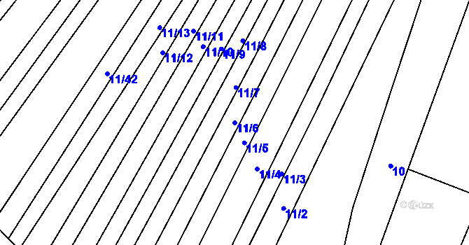 Parcela st. 11/6 v KÚ Dolní Dubňany, Katastrální mapa