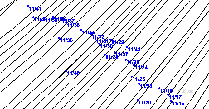 Parcela st. 11/28 v KÚ Dolní Dubňany, Katastrální mapa