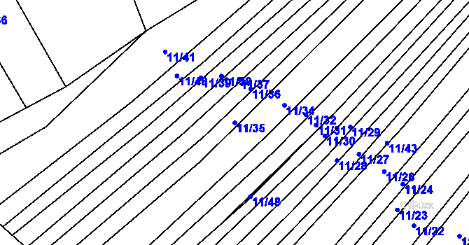 Parcela st. 11/35 v KÚ Dolní Dubňany, Katastrální mapa