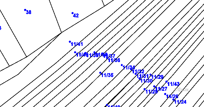 Parcela st. 11/37 v KÚ Dolní Dubňany, Katastrální mapa