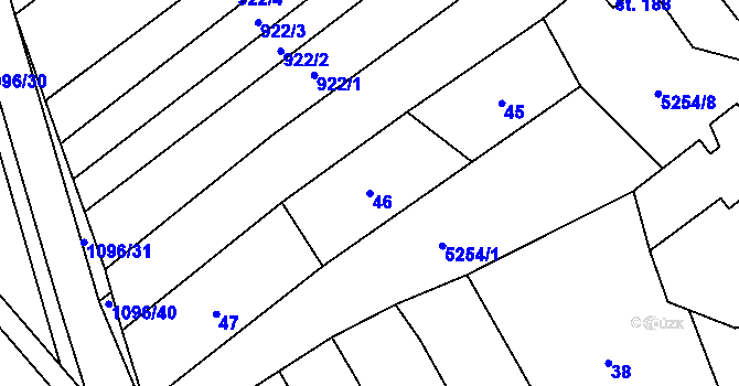 Parcela st. 46 v KÚ Dolní Dubňany, Katastrální mapa