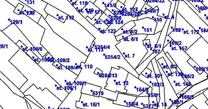Parcela st. 5254/2 v KÚ Dolní Dubňany, Katastrální mapa