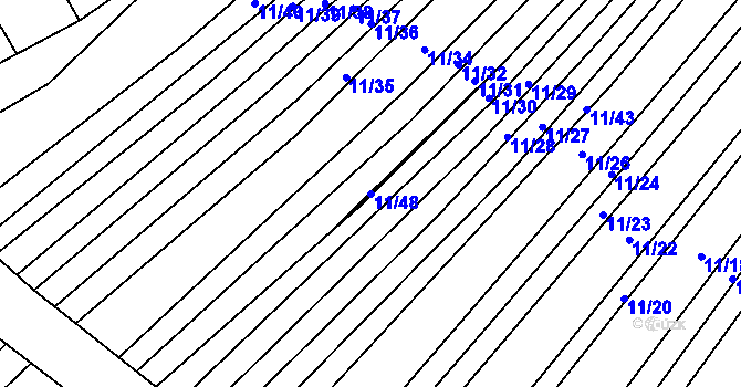 Parcela st. 11/48 v KÚ Dolní Dubňany, Katastrální mapa