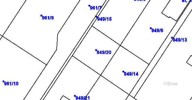 Parcela st. 949/20 v KÚ Dolní Dubňany, Katastrální mapa