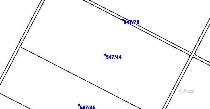 Parcela st. 547/44 v KÚ Dolní Dubňany, Katastrální mapa