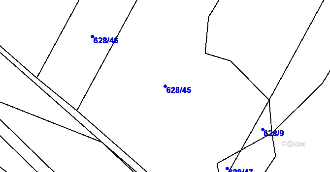 Parcela st. 628/45 v KÚ Dolní Dubňany, Katastrální mapa