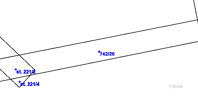 Parcela st. 742/26 v KÚ Dolní Dubňany, Katastrální mapa