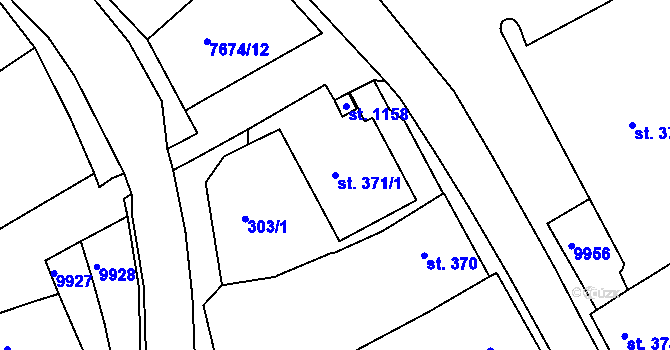 Parcela st. 371/1 v KÚ Dolní Dunajovice, Katastrální mapa