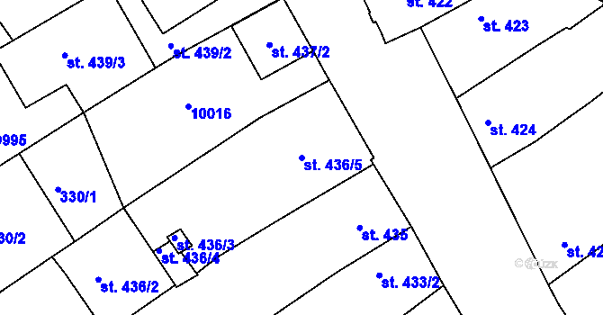 Parcela st. 436/5 v KÚ Dolní Dunajovice, Katastrální mapa