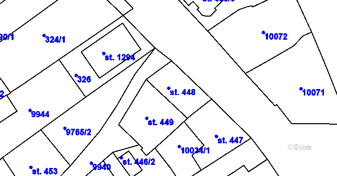 Parcela st. 448 v KÚ Dolní Dunajovice, Katastrální mapa