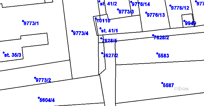 Parcela st. 7627/2 v KÚ Dolní Dunajovice, Katastrální mapa