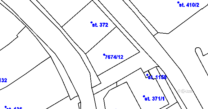 Parcela st. 7674/12 v KÚ Dolní Dunajovice, Katastrální mapa