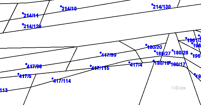 Parcela st. 417/99 v KÚ Dolní Dvořiště, Katastrální mapa