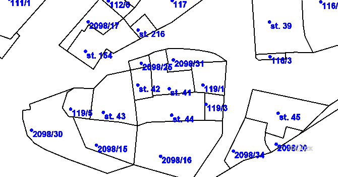 Parcela st. 41 v KÚ Dolní Dvořiště, Katastrální mapa