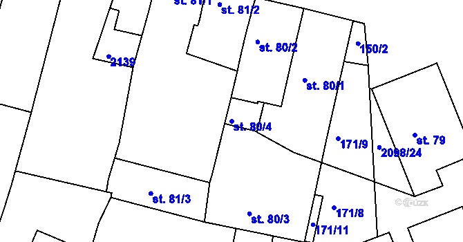 Parcela st. 80/4 v KÚ Dolní Dvořiště, Katastrální mapa
