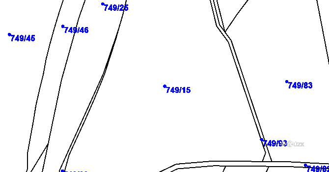Parcela st. 749/15 v KÚ Dolní Dvořiště, Katastrální mapa