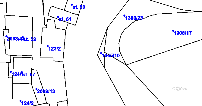 Parcela st. 1465/10 v KÚ Dolní Dvořiště, Katastrální mapa